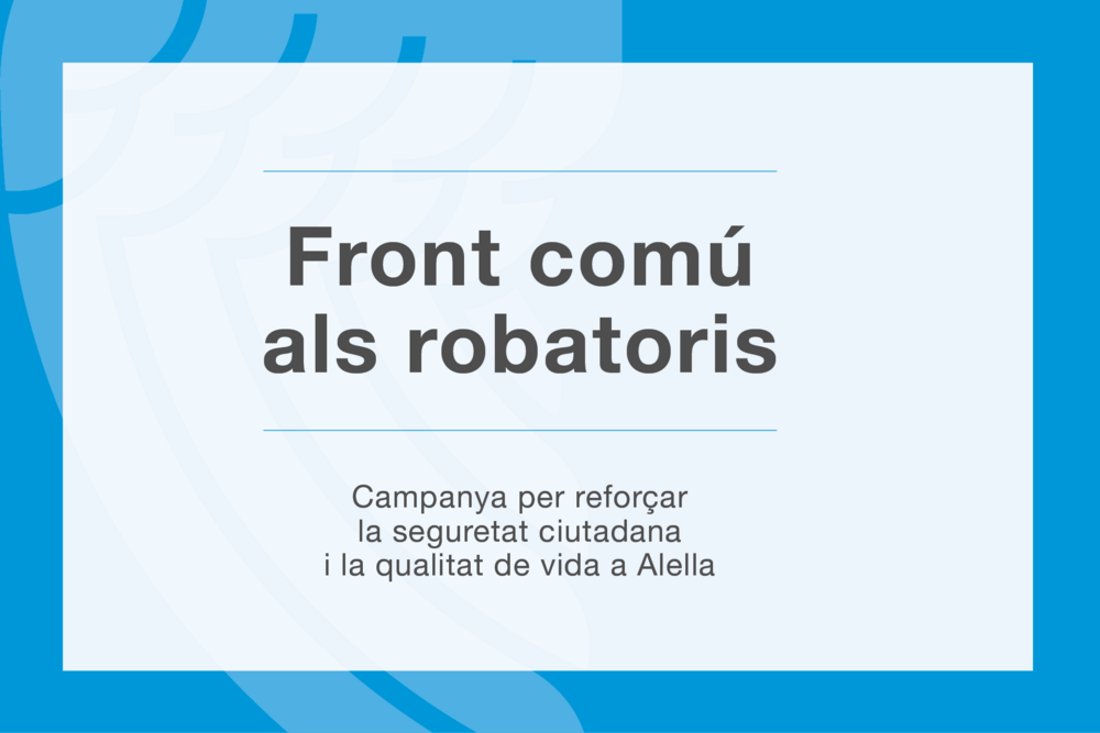 Imatge pels mitjans: Front comú als robatoris